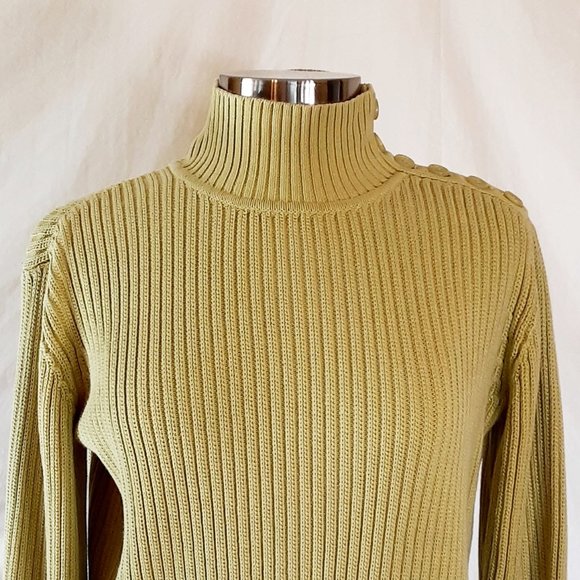 J Jill Subdued Lime Green 100% Cotton Knit Sweater - Picture 8 of 8